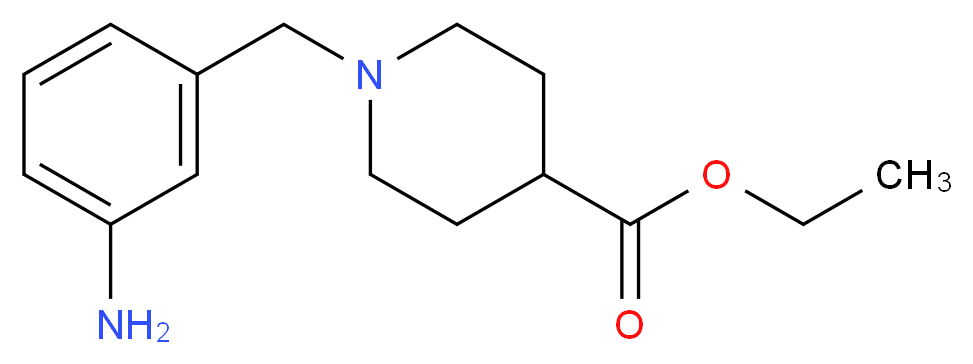 ethyl 1-[(3-aminophenyl)methyl]piperidine-4-carboxylate_分子结构_CAS_306937-22-4