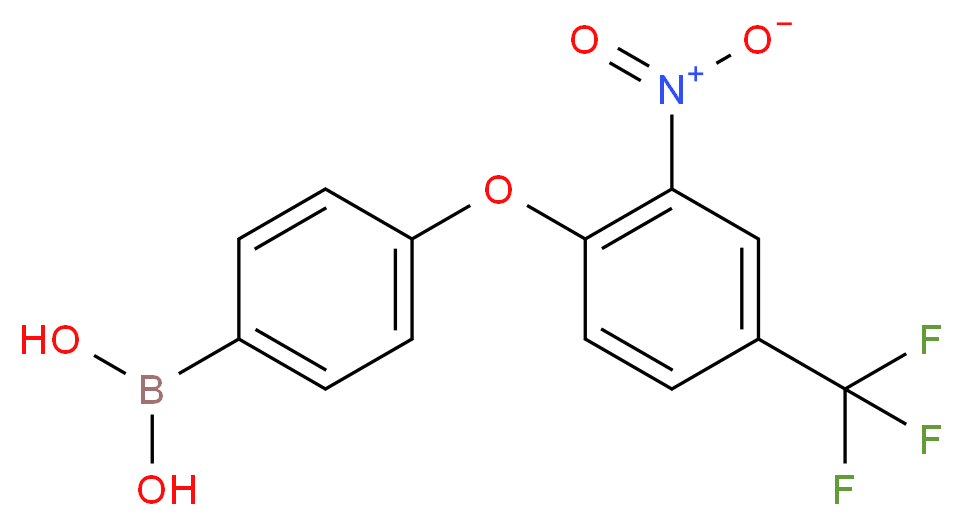 4-[2-Nitro-4-(trifluoromethyl)phenoxy]benzeneboronic acid_分子结构_CAS_)