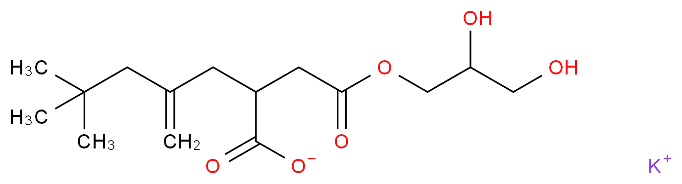 4-(2,3-二羟基丙基)-2-(2-亚甲基-4,4-二甲基戊基)琥珀酸酯 钾盐 溶液_分子结构_CAS_143239-19-4)