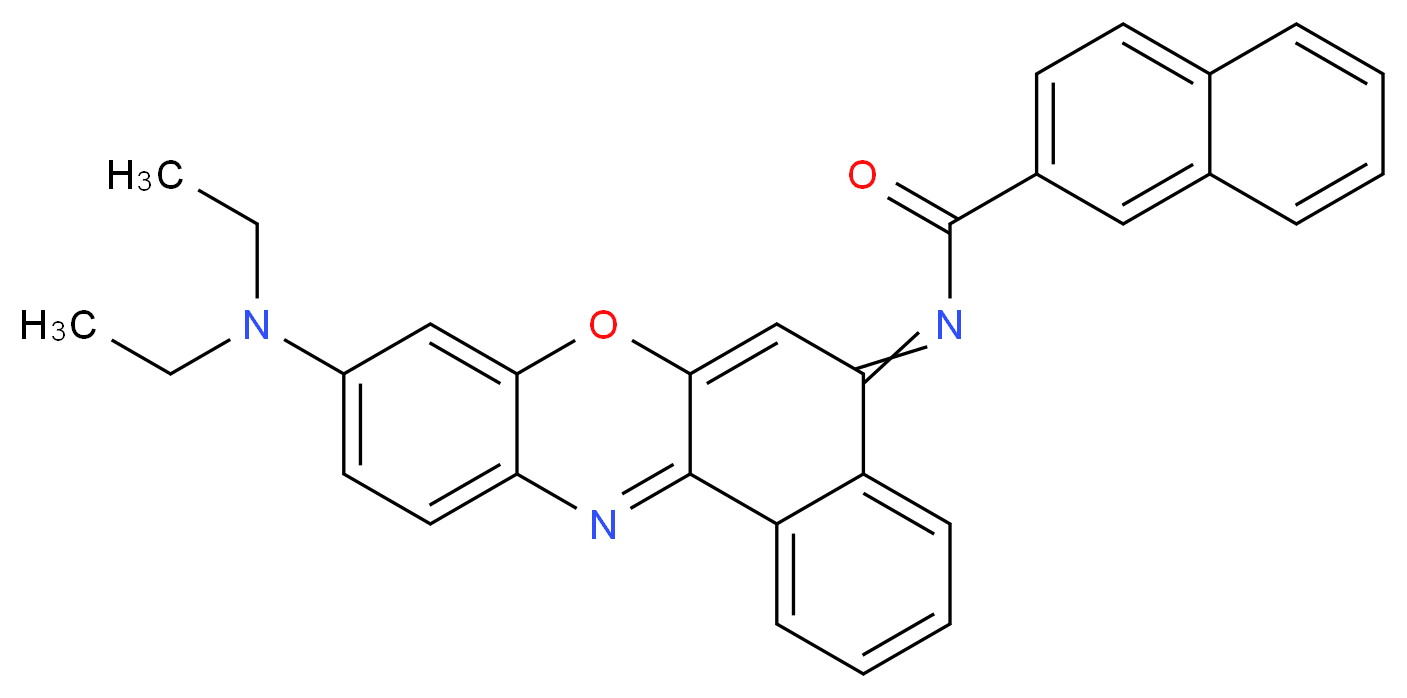 N-[8-(diethylamino)-12H-10-oxa-5-azatetraphen-12-ylidene]naphthalene-2-carboxamide_分子结构_CAS_132097-01-9