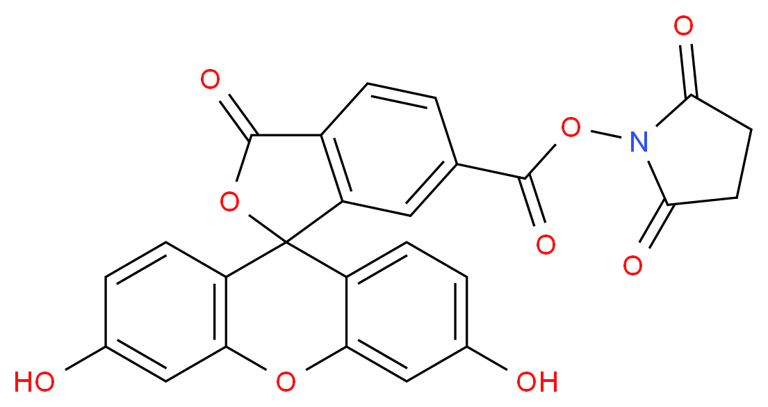 2,5-dioxopyrrolidin-1-yl 3',6'-dihydroxy-3-oxo-3H-spiro[2-benzofuran-1,9'-xanthene]-6-carboxylate_分子结构_CAS_92557-81-8