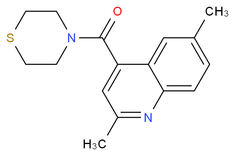 2,6-dimethyl-4-(4-thiomorpholinylcarbonyl)quinoline_分子结构_CAS_)
