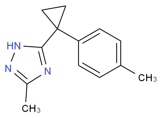 3-methyl-5-[1-(4-methylphenyl)cyclopropyl]-1H-1,2,4-triazole_分子结构_CAS_)