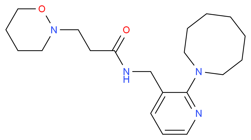 N-{[2-(1-azocanyl)-3-pyridinyl]methyl}-3-(1,2-oxazinan-2-yl)propanamide_分子结构_CAS_)