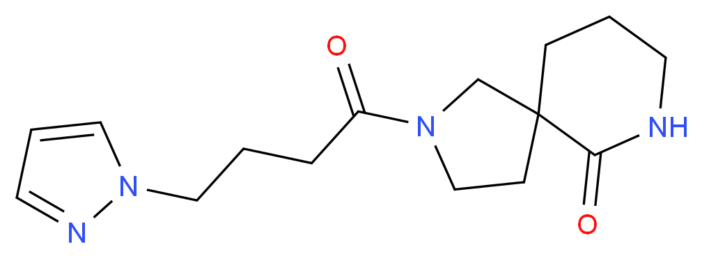 2-[4-(1H-pyrazol-1-yl)butanoyl]-2,7-diazaspiro[4.5]decan-6-one_分子结构_CAS_)