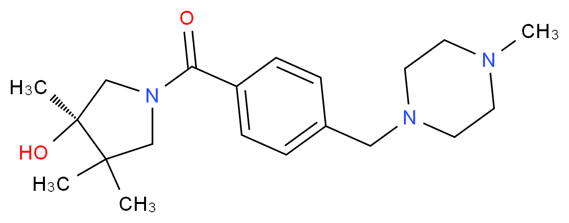 (3R)-3,4,4-trimethyl-1-{4-[(4-methyl-1-piperazinyl)methyl]benzoyl}-3-pyrrolidinol_分子结构_CAS_)