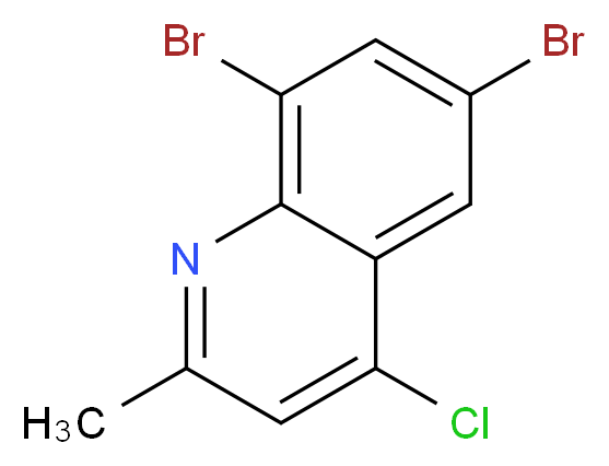 4-CHLORO-6,8-DIBROMO-2-METHYLQUINOLINE_分子结构_CAS_203626-29-3)