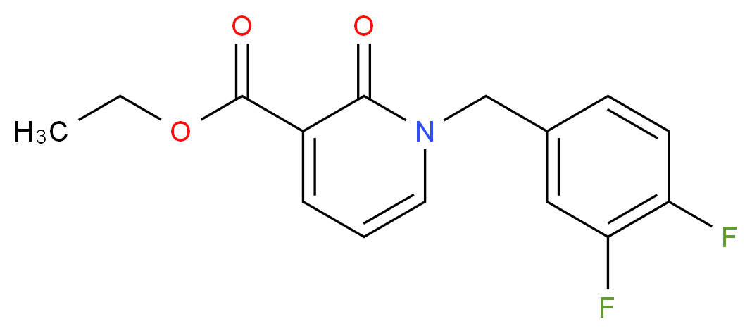 Ethyl 1-(3,4-difluorobenzyl)-2-oxo-1,2-dihydropyridine-3-carboxylate_分子结构_CAS_1001412-63-0)