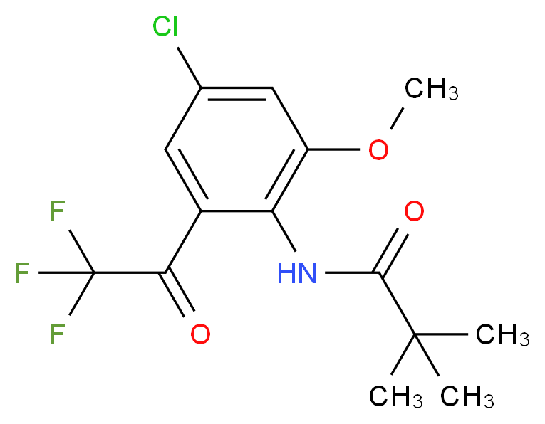 N-[4-chloro-2-methoxy-6-(trifluoroacetyl)phenyl]-2,2-dimethylpropanamide_分子结构_CAS_1076199-86-4