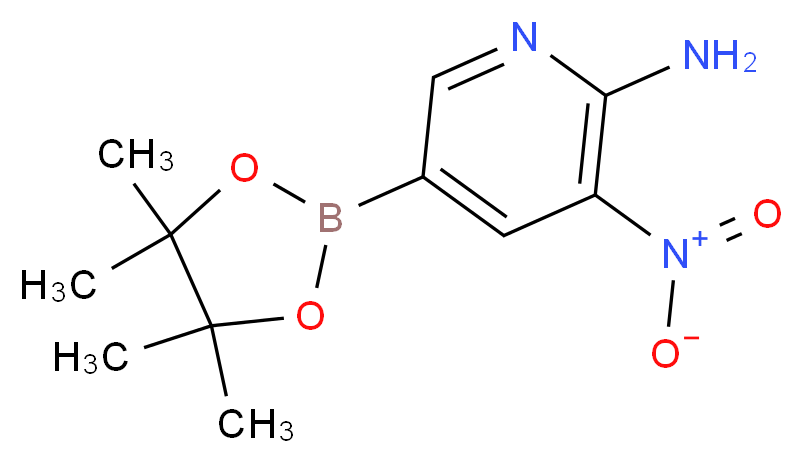 2-氨基-3-硝基吡啶-5-硼酸频哪醇酯_分子结构_CAS_1032758-80-7)