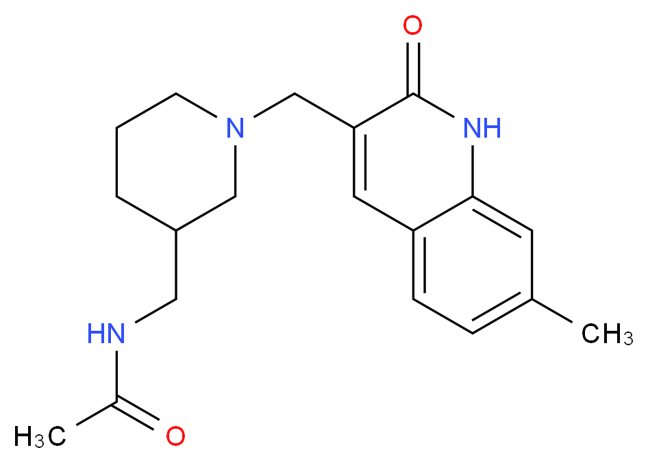 N-({1-[(7-methyl-2-oxo-1,2-dihydroquinolin-3-yl)methyl]piperidin-3-yl}methyl)acetamide_分子结构_CAS_)