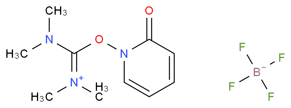 O-(2-氧代-1(2H)吡啶基)-N,N,N′,N′-四甲基脲四氟硼酸盐_分子结构_CAS_125700-71-2)