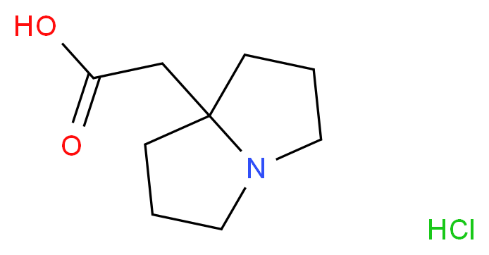 2-(hexahydro-1H-pyrrolizin-7a-yl)acetic acid hydrochloride_分子结构_CAS_124655-63-6