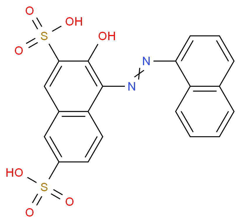 3-hydroxy-4-[2-(naphthalen-1-yl)diazen-1-yl]naphthalene-2,7-disulfonic acid_分子结构_CAS_5858-33-3