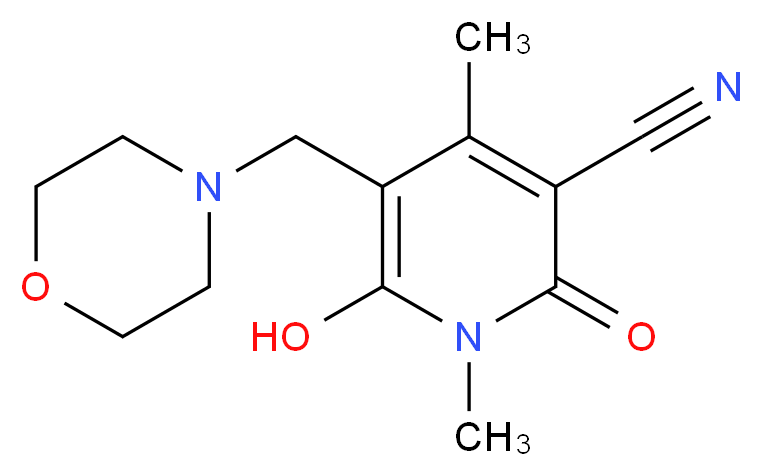 6-Hydroxy-1,4-dimethyl-5-(morpholinomethyl)-2-oxo-1,2-dihydro-3-pyridinecarbonitrile_分子结构_CAS_85843-03-4)