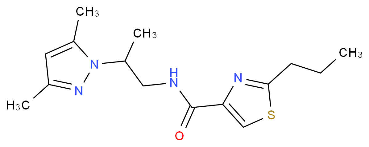 N-[2-(3,5-dimethyl-1H-pyrazol-1-yl)propyl]-2-propyl-1,3-thiazole-4-carboxamide_分子结构_CAS_)