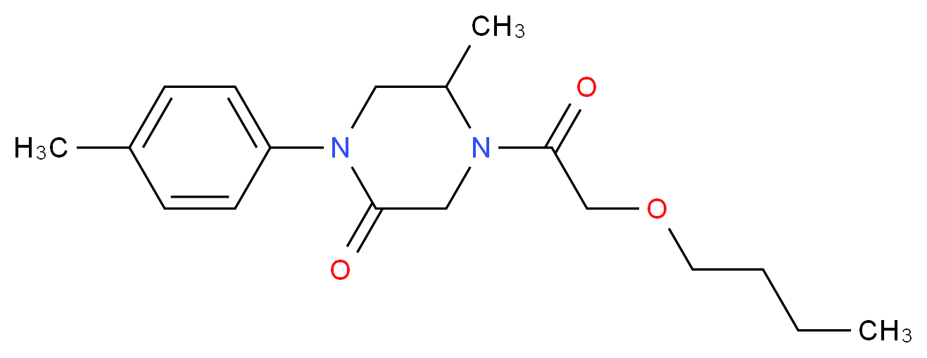 4-(butoxyacetyl)-5-methyl-1-(4-methylphenyl)-2-piperazinone_分子结构_CAS_)