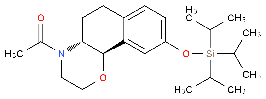 (+)-N-Acetyl 3,4,4a,5,6,10b-Hexahydro-2H-naphtho[1,2-b][1,4]oxazine-9-ol Triisopropylsilyl Ether_分子结构_CAS_1034706-81-4)