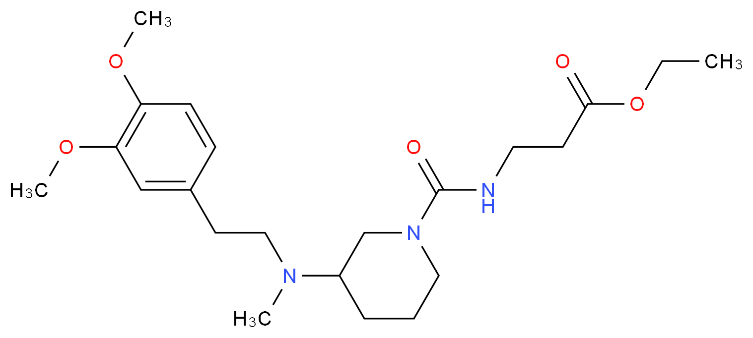 ethyl N-({3-[[2-(3,4-dimethoxyphenyl)ethyl](methyl)amino]-1-piperidinyl}carbonyl)-beta-alaninate_分子结构_CAS_)