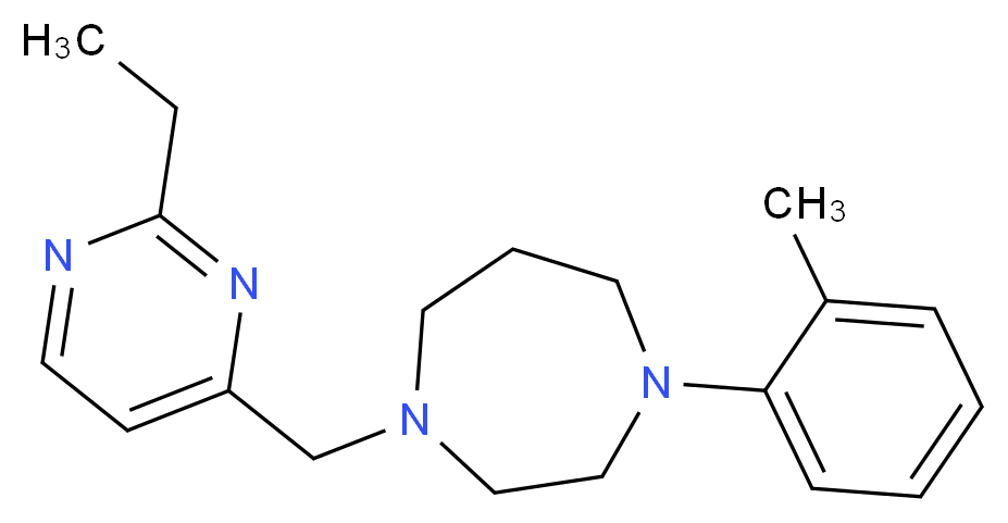 1-[(2-ethylpyrimidin-4-yl)methyl]-4-(2-methylphenyl)-1,4-diazepane_分子结构_CAS_)