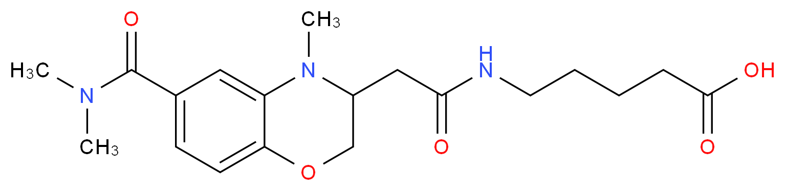 5-[({6-[(dimethylamino)carbonyl]-4-methyl-3,4-dihydro-2H-1,4-benzoxazin-3-yl}acetyl)amino]pentanoic acid_分子结构_CAS_)