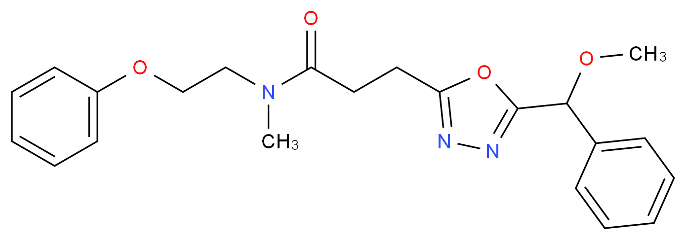 3-{5-[methoxy(phenyl)methyl]-1,3,4-oxadiazol-2-yl}-N-methyl-N-(2-phenoxyethyl)propanamide_分子结构_CAS_)