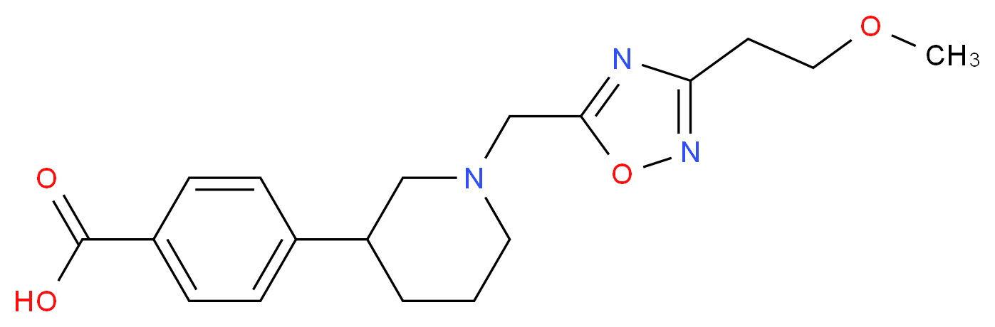 4-(1-{[3-(2-methoxyethyl)-1,2,4-oxadiazol-5-yl]methyl}piperidin-3-yl)benzoic acid_分子结构_CAS_)