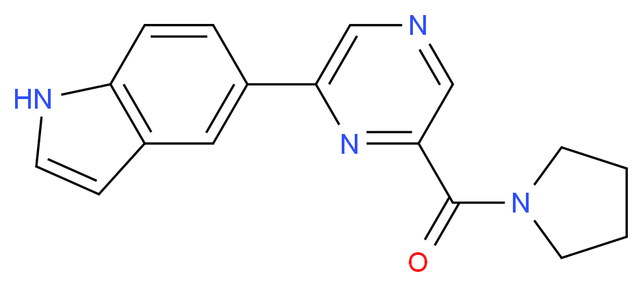 5-[6-(pyrrolidin-1-ylcarbonyl)pyrazin-2-yl]-1H-indole_分子结构_CAS_)