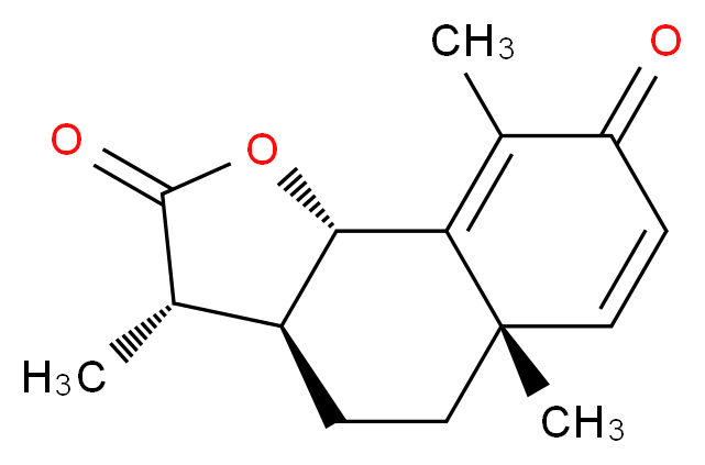 (3S,3aS,5aS,9bS)-3,5a,9-trimethyl-2H,3H,3aH,4H,5H,5aH,8H,9bH-naphtho[1,2-b]furan-2,8-dione_分子结构_CAS_481-06-1