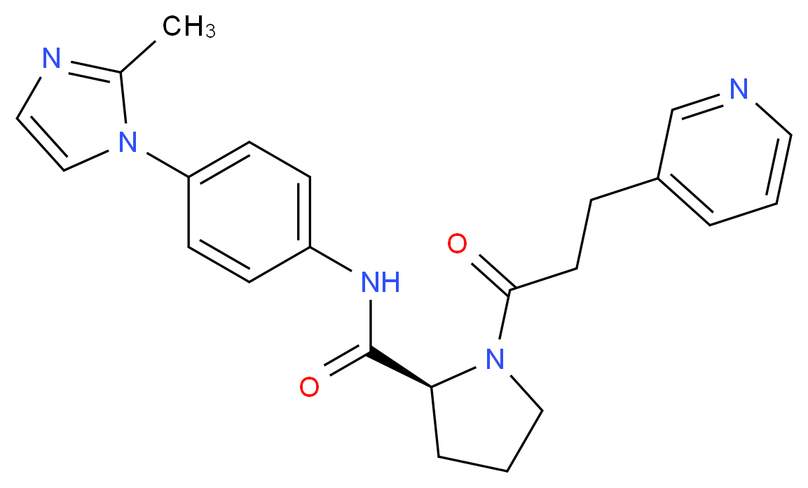 N-[4-(2-methyl-1H-imidazol-1-yl)phenyl]-1-(3-pyridin-3-ylpropanoyl)-L-prolinamide_分子结构_CAS_)