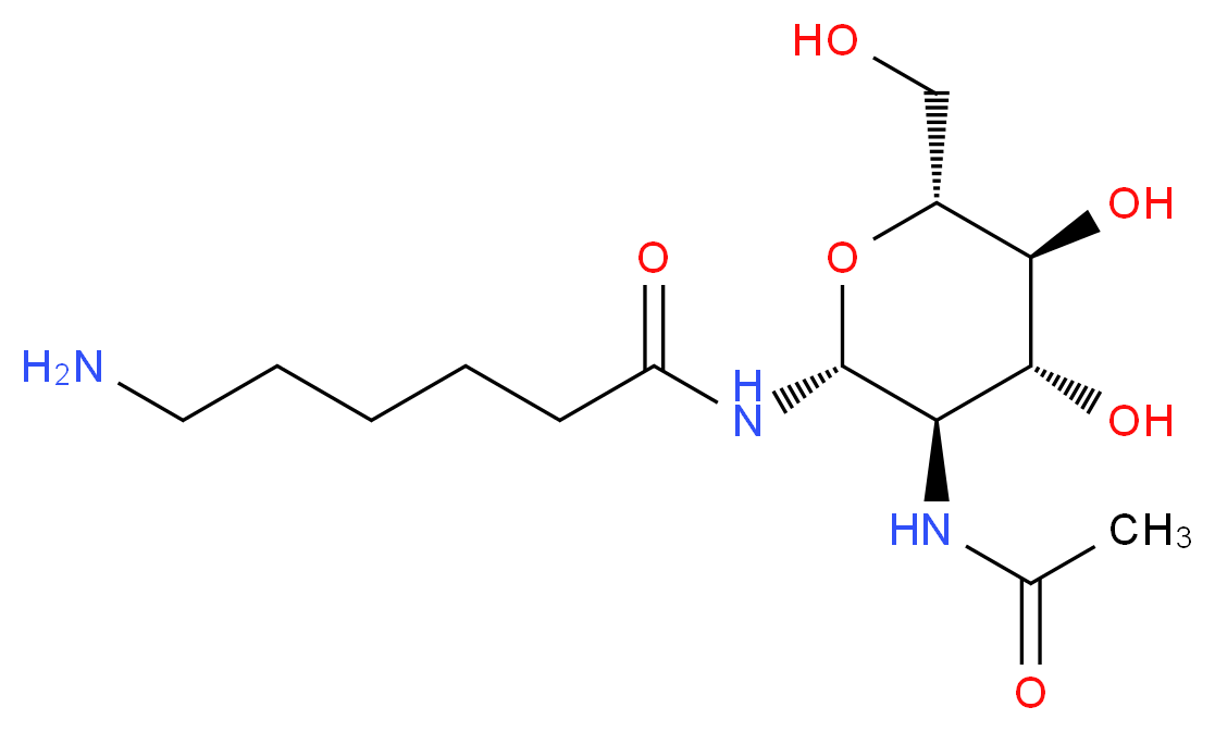 6-amino-N-[(2R,3R,4R,5S,6R)-3-acetamido-4,5-dihydroxy-6-(hydroxymethyl)oxan-2-yl]hexanamide_分子结构_CAS_112898-10-9