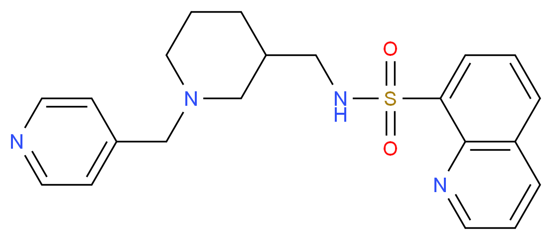 N-{[1-(4-pyridinylmethyl)-3-piperidinyl]methyl}-8-quinolinesulfonamide_分子结构_CAS_)