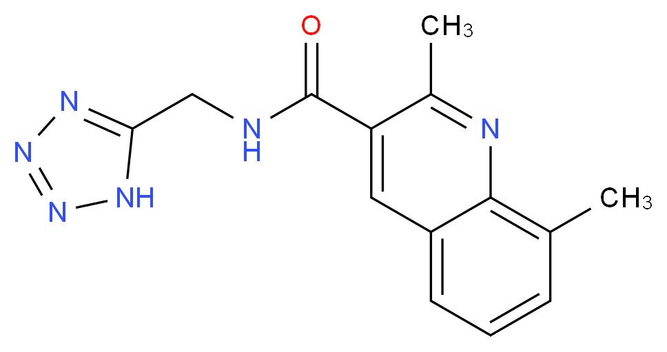 2,8-dimethyl-N-(1H-tetrazol-5-ylmethyl)quinoline-3-carboxamide_分子结构_CAS_)