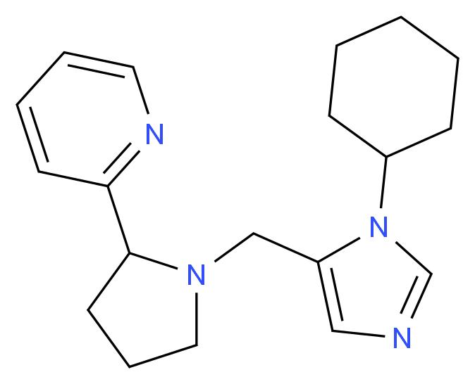 2-{1-[(1-cyclohexyl-1H-imidazol-5-yl)methyl]-2-pyrrolidinyl}pyridine_分子结构_CAS_)