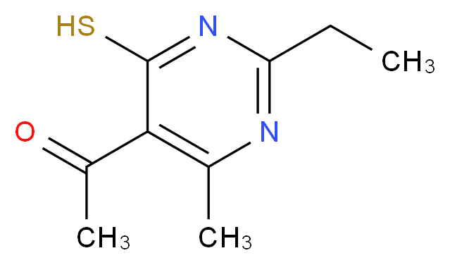 1-(2-ethyl-4-methyl-6-sulfanylpyrimidin-5-yl)ethan-1-one_分子结构_CAS_13995-64-7