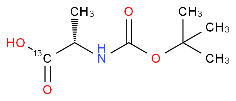 Boc-Ala-OH-1-13C_分子结构_CAS_201740-78-5)