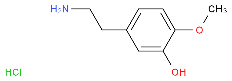 5-(2-aminoethyl)-2-methoxyphenol hydrochloride_分子结构_CAS_645-33-0
