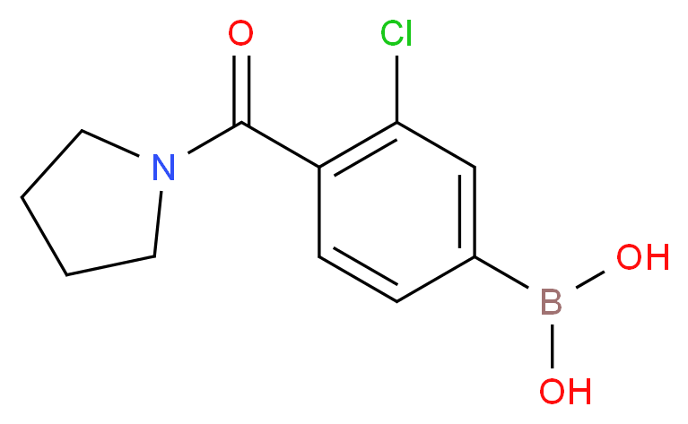 (3-Chloro-4-(pyrrolidine-1-carbonyl)phenyl)boronic acid_分子结构_CAS_850589-51-4)