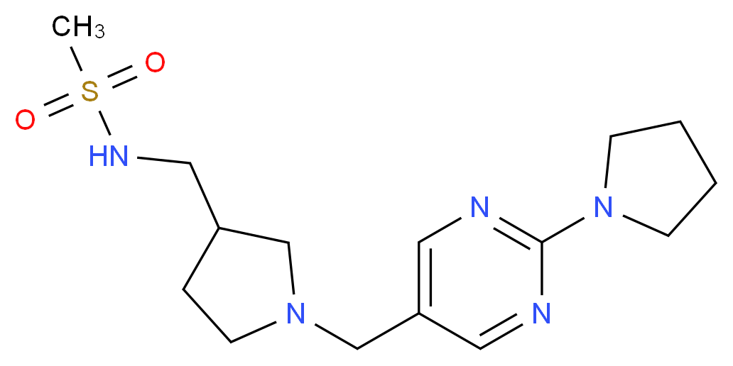 N-({1-[(2-pyrrolidin-1-ylpyrimidin-5-yl)methyl]pyrrolidin-3-yl}methyl)methanesulfonamide_分子结构_CAS_)