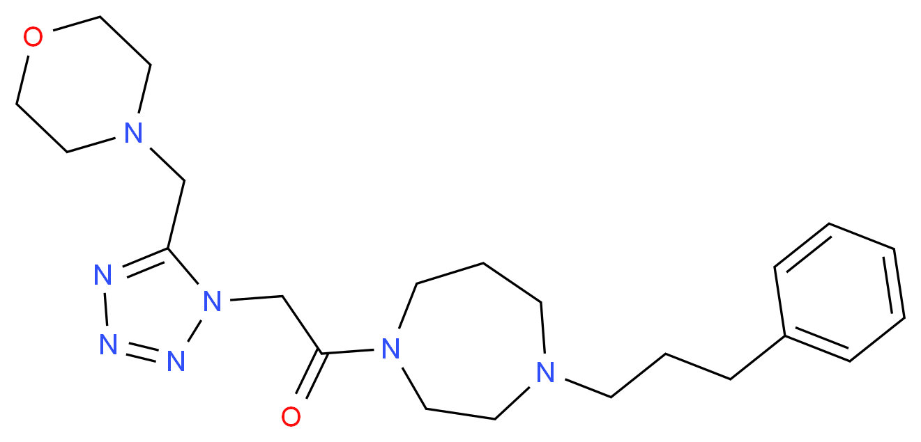 1-{[5-(4-morpholinylmethyl)-1H-tetrazol-1-yl]acetyl}-4-(3-phenylpropyl)-1,4-diazepane_分子结构_CAS_)