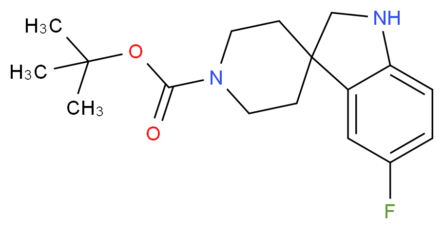 tert-butyl 5-fluoro-1,2-dihydrospiro[indole-3,4'-piperidine]-1'-carboxylate_分子结构_CAS_167484-91-5