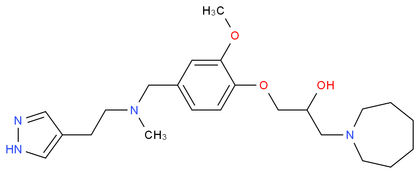 1-(1-azepanyl)-3-[2-methoxy-4-({methyl[2-(1H-pyrazol-4-yl)ethyl]amino}methyl)phenoxy]-2-propanol_分子结构_CAS_)