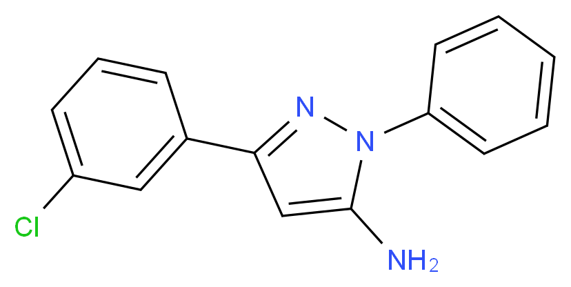 3-(3-chlorophenyl)-1-phenyl-1H-pyrazol-5-amine_分子结构_CAS_1006463-99-5