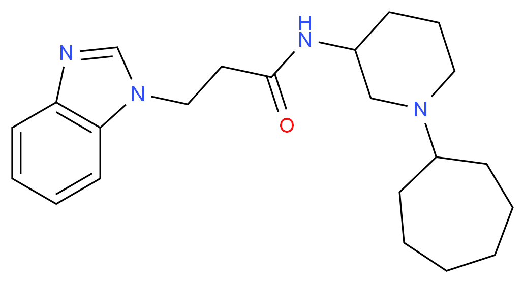3-(1H-benzimidazol-1-yl)-N-(1-cycloheptyl-3-piperidinyl)propanamide_分子结构_CAS_)