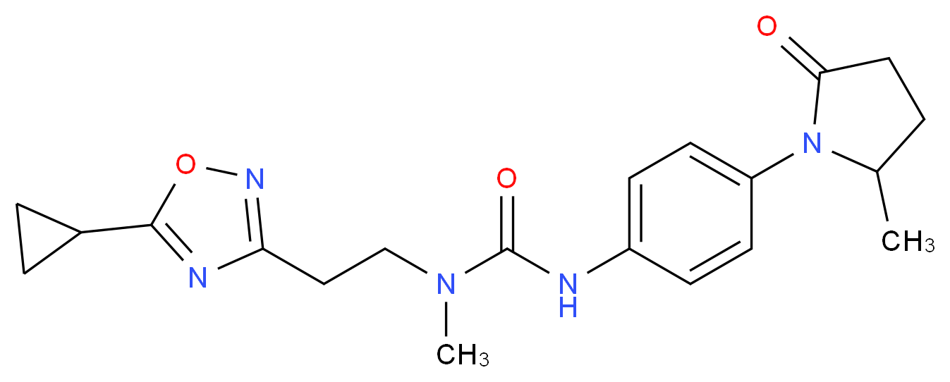 N-[2-(5-cyclopropyl-1,2,4-oxadiazol-3-yl)ethyl]-N-methyl-N'-[4-(2-methyl-5-oxopyrrolidin-1-yl)phenyl]urea_分子结构_CAS_)