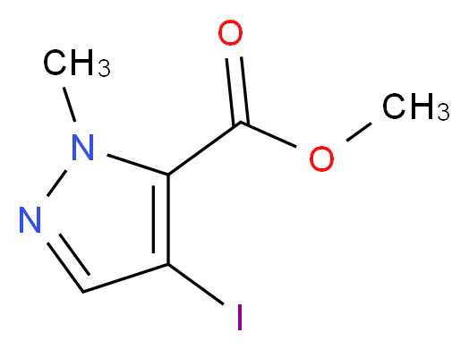 methyl 4-iodo-1-methyl-1H-pyrazole-5-carboxylate_分子结构_CAS_75092-26-1