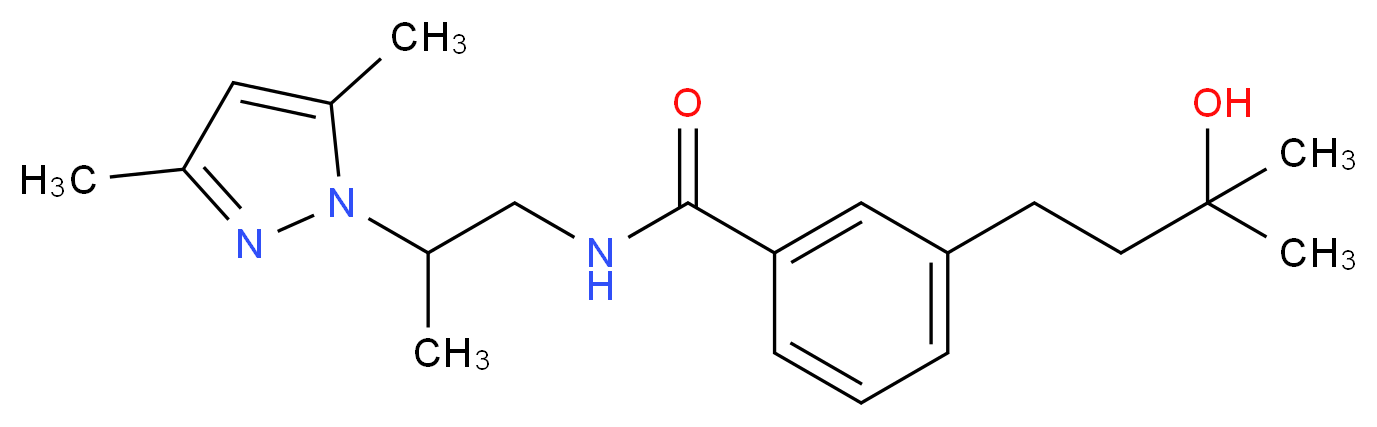 N-[2-(3,5-dimethyl-1H-pyrazol-1-yl)propyl]-3-(3-hydroxy-3-methylbutyl)benzamide_分子结构_CAS_)
