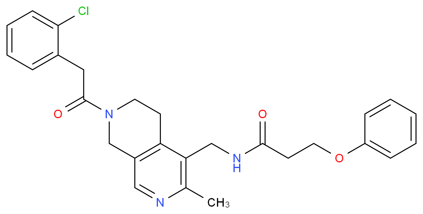 N-({7-[(2-chlorophenyl)acetyl]-3-methyl-5,6,7,8-tetrahydro-2,7-naphthyridin-4-yl}methyl)-3-phenoxypropanamide_分子结构_CAS_)