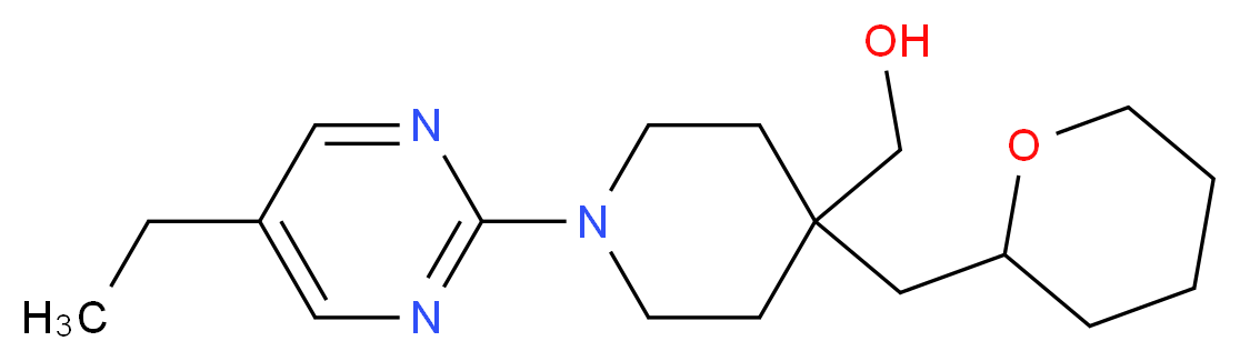 [1-(5-ethylpyrimidin-2-yl)-4-(tetrahydro-2H-pyran-2-ylmethyl)piperidin-4-yl]methanol_分子结构_CAS_)