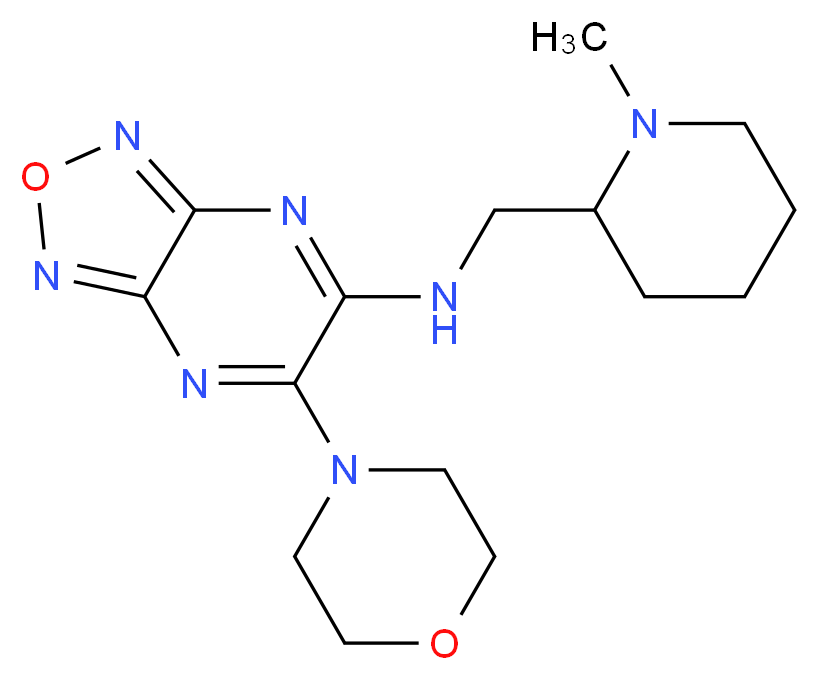 N-[(1-methyl-2-piperidinyl)methyl]-6-(4-morpholinyl)[1,2,5]oxadiazolo[3,4-b]pyrazin-5-amine_分子结构_CAS_)